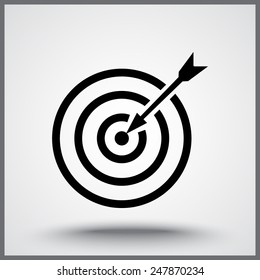 Darts target sign icon, vector illustration. Flat design style
