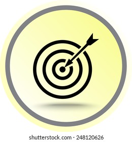 Darts target sign icon, vector illustration. Flat design style