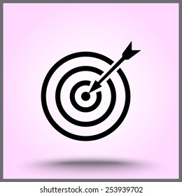Darts target sign icon, vector illustration. Flat design style