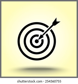 Darts target sign icon, vector illustration. Flat design style