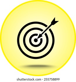 Darts target sign icon, vector illustration. Flat design style