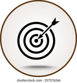Darts target sign icon, vector illustration. Flat design style
