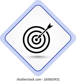 Darts target sign icon, vector illustration. Flat design style