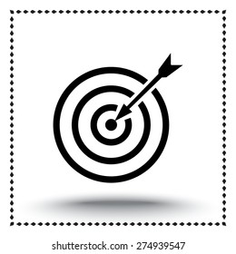 Darts target sign icon, vector illustration. Flat design style