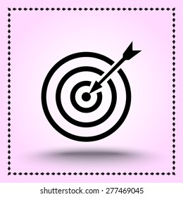 Darts target sign icon, vector illustration. Flat design style