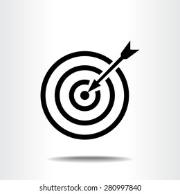 Darts target sign icon, vector illustration. Flat design style