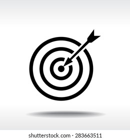 Darts target sign Symbol, Vektorgrafik. Flachdesign-Stil