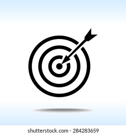 Darts target sign icon, vector illustration. Flat design style