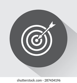 Darts target sign icon, vector illustration. Flat design style