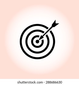 Darts target sign icon, vector illustration. Flat design style