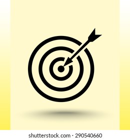 Darts target sign icon, vector illustration. Flat design style