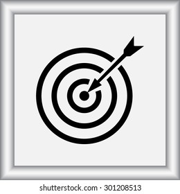 Darts target sign icon, vector illustration. Flat design style