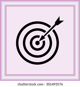 Darts target sign icon, vector illustration. Flat design style