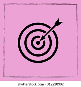 Darts target sign icon, vector illustration. Flat design style
