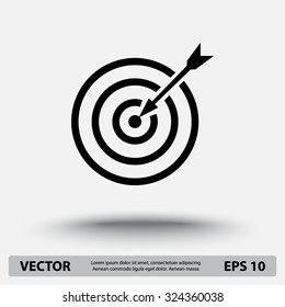 Darts target sign icon, vector illustration. Flat design style