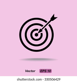Darts target sign icon, vector illustration. Flat design style