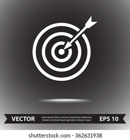 Darts target sign icon, vector illustration. Flat design style