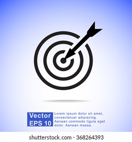 Darts target sign icon, vector illustration. Flat design style