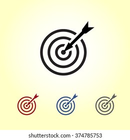 Darts target sign icon, vector illustration. Flat design style
