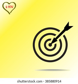 Darts target sign icon, vector illustration. Flat design style