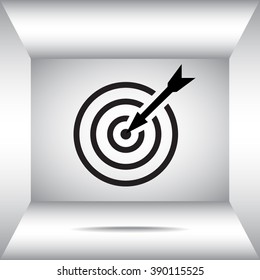 Darts target sign icon, vector illustration. Flat design style