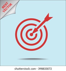 Darts target sign icon, vector illustration. Flat design style