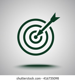 Darts target sign icon, vector illustration. Flat design style