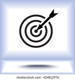 Darts target sign icon, vector illustration. Flat design style