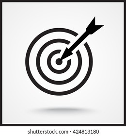 Darts target sign icon, vector illustration. Flat design style