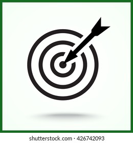 Darts target sign icon, vector illustration. Flat design style