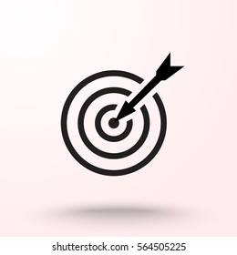 Darts target sign icon, vector illustration. Flat design style