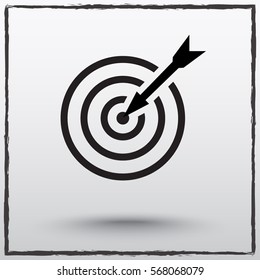 Darts target sign icon, vector illustration. Flat design style