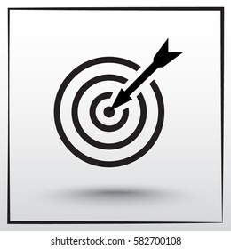 Darts target sign icon, vector illustration. Flat design style