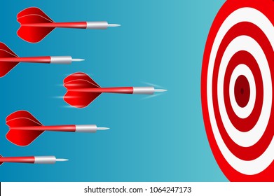 Darts target. Success Business Concept. Creative idea. competing to destinations. 3d illustration isolated on white background