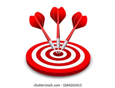 Darts target. Success Business Concept. Creative idea 3d illustration isolated on white background