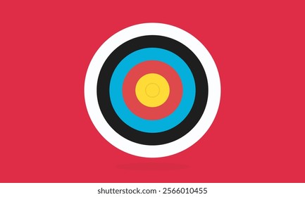 Darts target. Success Business Concept. Target hit in center by arrows, future technology. Business target isometric concept vector illustration. Symbolic goals achievement, success, victory. Vector