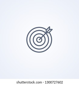 Darts, target, vector best gray line icon on white background, EPS 10