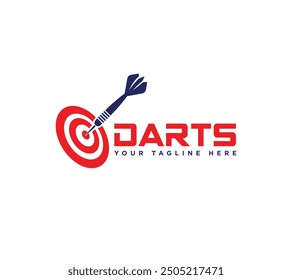 Darts tournament logo design, Vector illustration.