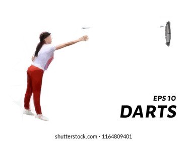 Darts from triangles. Low poly Darts. Vector illustration