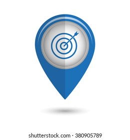 darts - vector icon;  blue map pointer