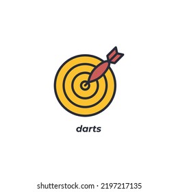 darts vector icon. Colorful flat design vector illustration. Vector graphics