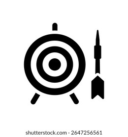 Ícone do vetor Darts. Sinal de ilustração do dardo. símbolo de dardo. ícone da Web de destino.