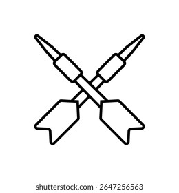 Ícone do vetor Darts. Sinal de ilustração do dardo. símbolo de dardo. ícone da Web de destino.