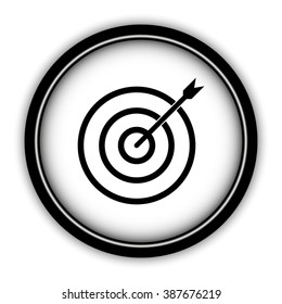 darts - vector icon; round  button with shadow