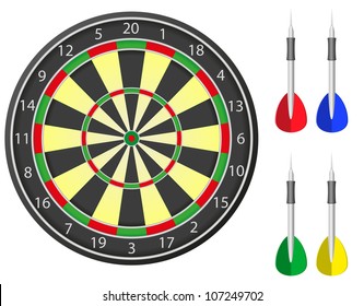darts vector illustration isolated on white background
