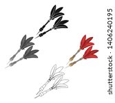 Darts for the wind gun.African safari single icon in cartoon,black style vector symbol stock illustration web.