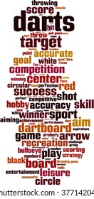 Darts word cloud concept. Vector illustration