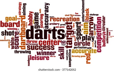 Darts word cloud concept. Vector illustration