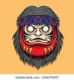 vector de personaje de arte daruma japón