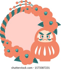 Daruma decorative frame illustration material